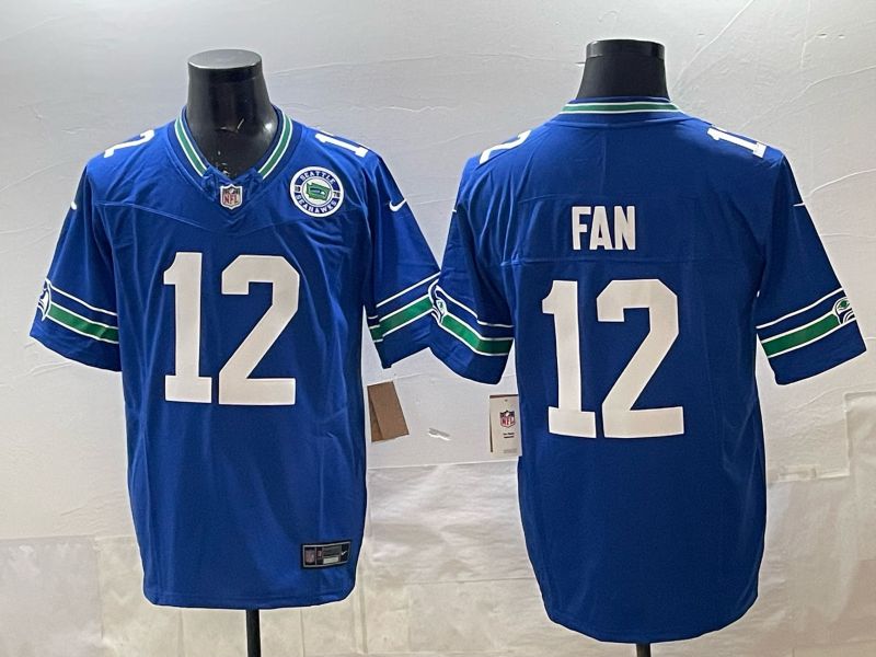 Men 2026 Seattle Seahawks #12 Fan blue Throwback Limited Nike NFL Jersey style 03->toronto blue jays->MLB Jersey